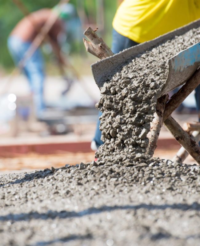 Selective focus of concrete pouring during commercial concreting floors of building